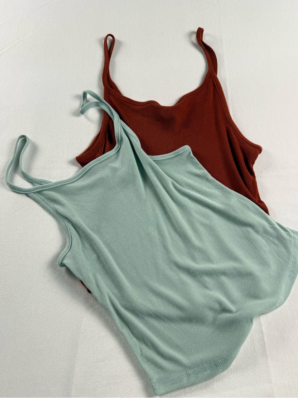 Free People Intimately Slim Scoop Tank - Mint and Rust